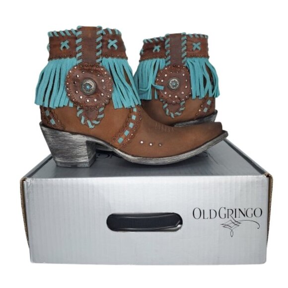 Old Gringo Ivanna 7" Fringe Leather Western Cowboy Boots - Picture 9 of 10